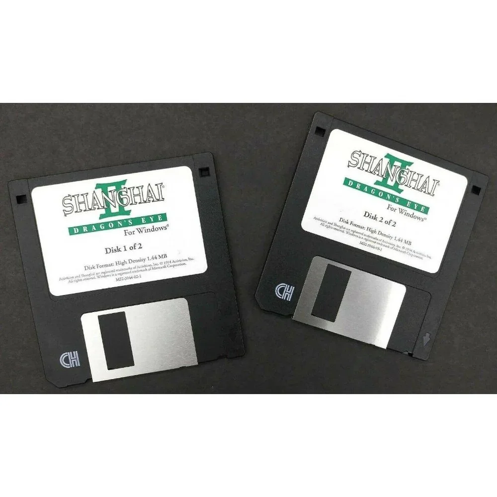 Vintage Shanghai 2 Dragon's Eye PC 2 Diskettes 3.5